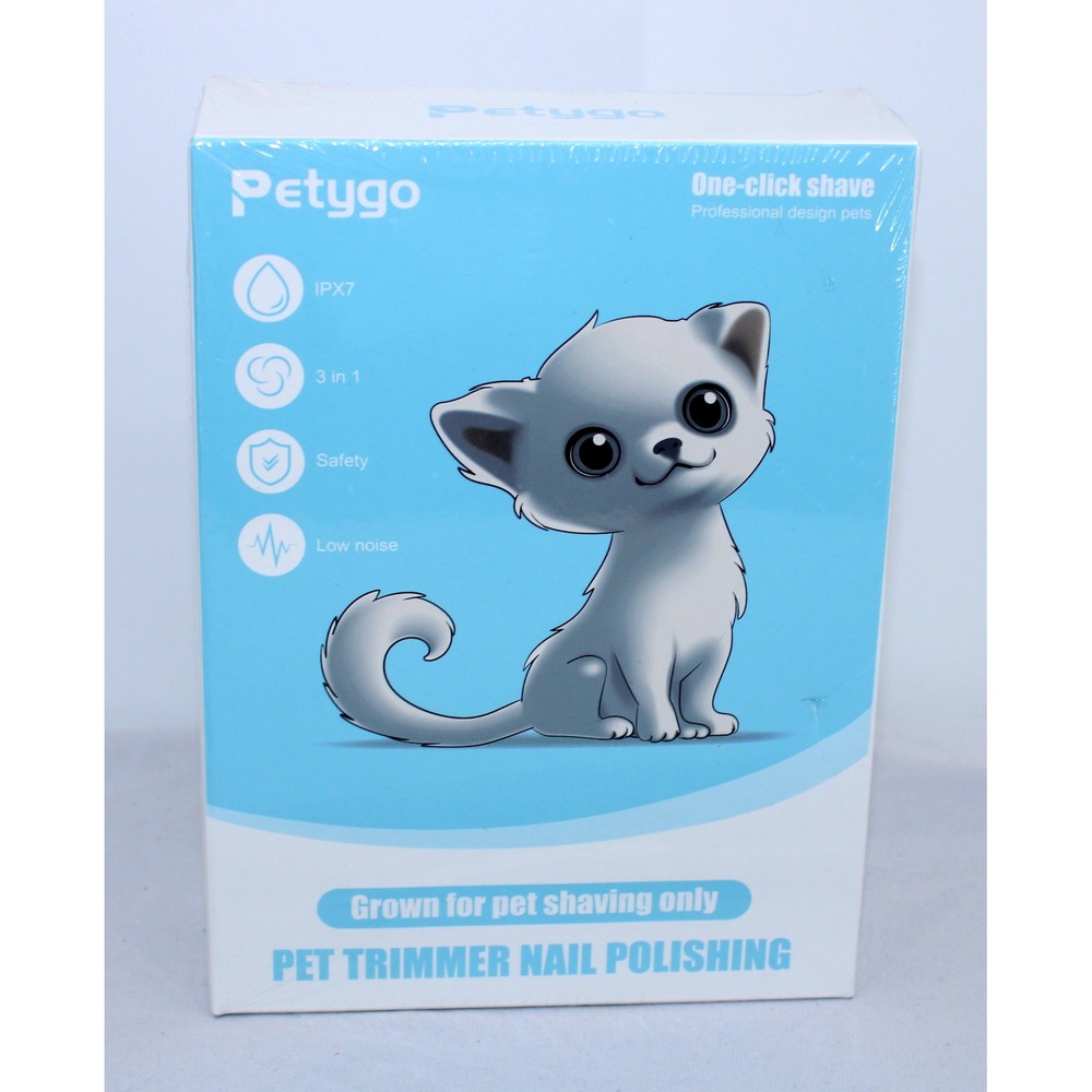 Petygo 3-in-1 Pet Trimmer Nail Polisher Waterproof Grooming Kit YP-7116 New